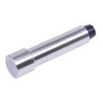 Polished cylindrical metal component with a stepped design and black cap, ideal for machinery use.