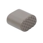 Beige rubber chair leg cap for floor protection and noise reduction.