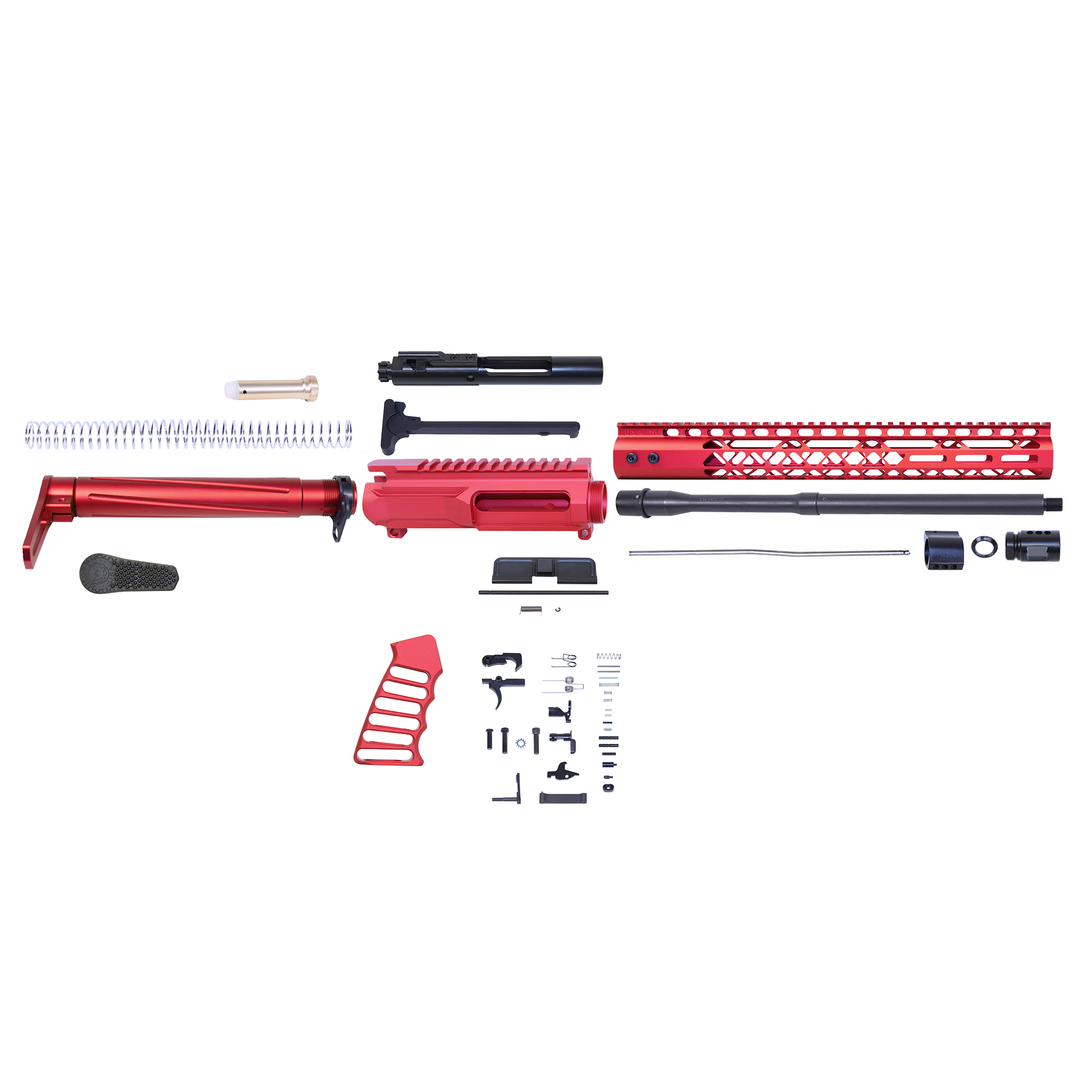 AR-15 5.56 Cal Complete Airlite Series Rifle Kit (No Lower) (Anodized Red)