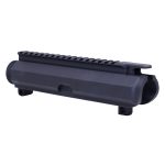 Dark aluminum AR-15 upper receiver with Picatinny rail for firearm assembly and customization.