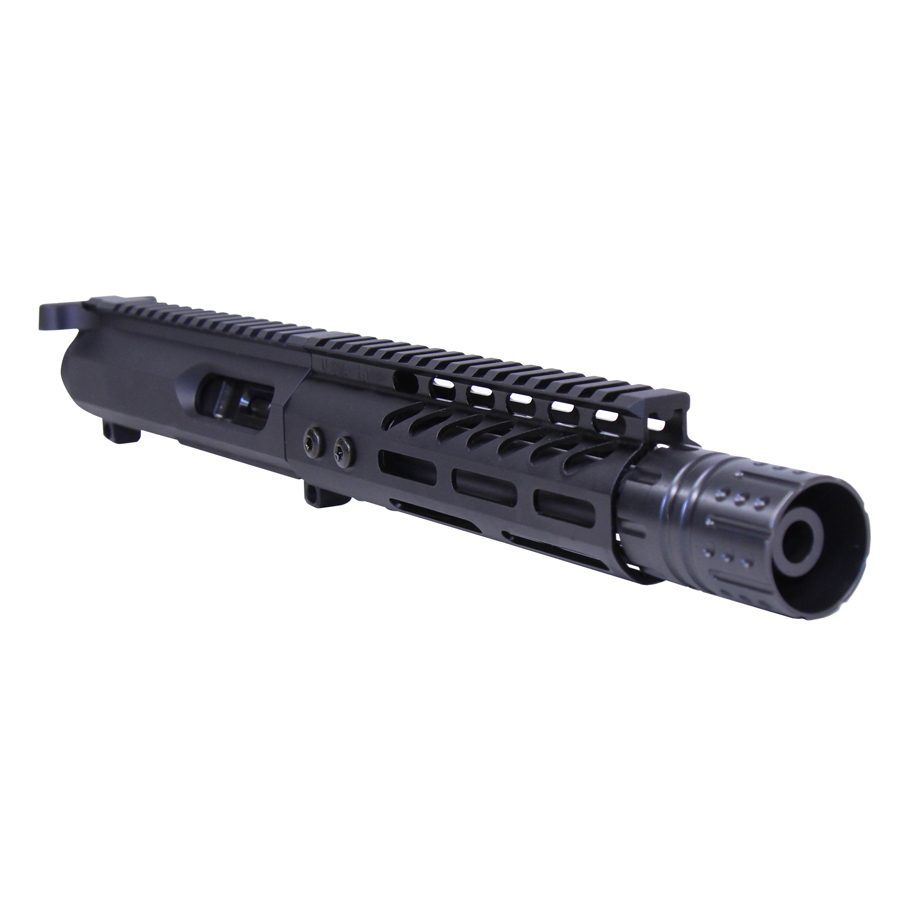 Modern tactical rifle upper with rail and M-LOK slots for enhanced accuracy and customization.
