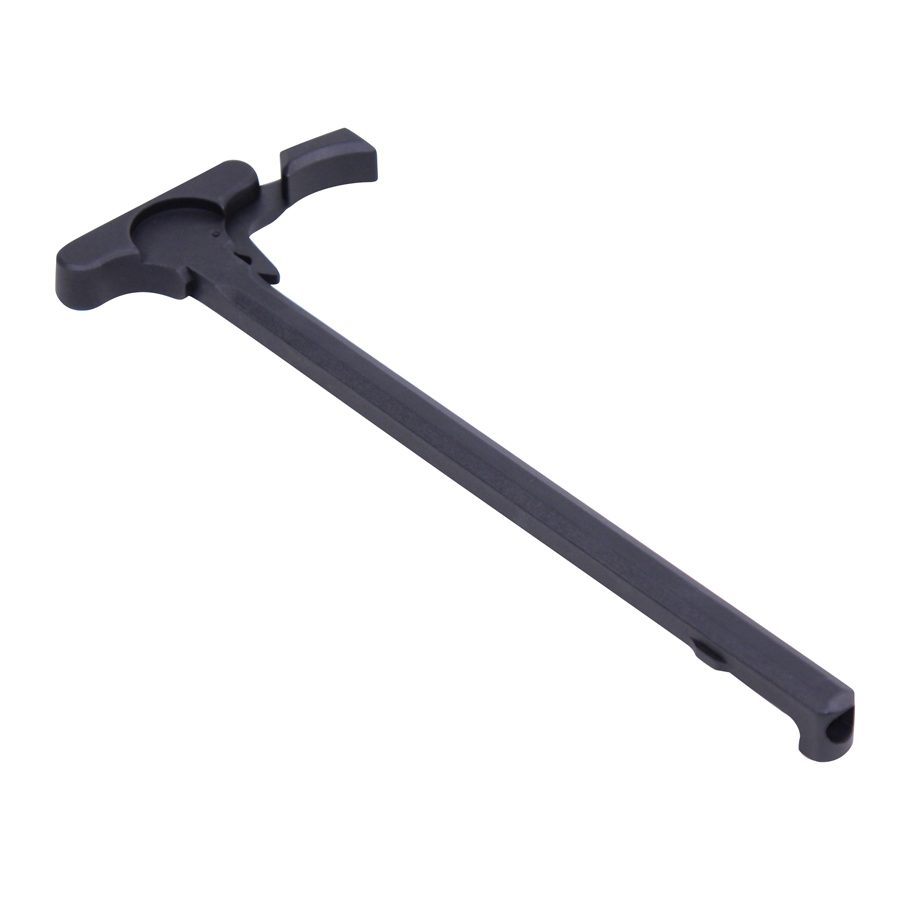 Matte Black AR-15 Tactical Ambidextrous Charging Handle with Extended Latch for Enhanced Ergonomics.