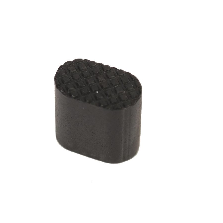 Black Oval Rubber Furniture Pad with Textured Surface, Ideal for Floor Protection and Stability.