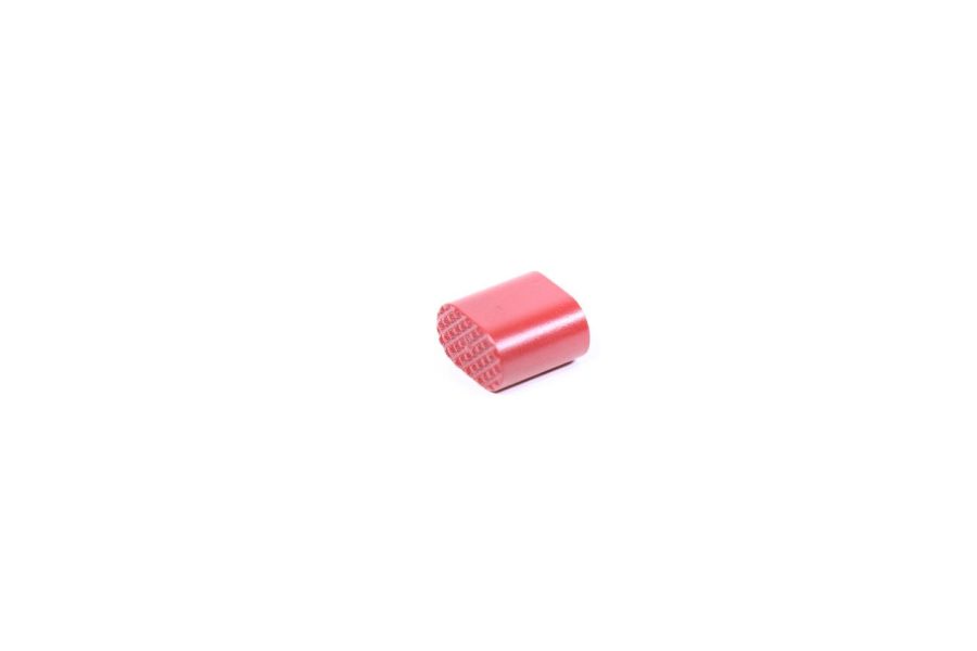 Shiny pink cylinder on white background, possible game piece or craft supply.