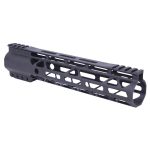 Sleek black AR-15 handguard with M-LOK slots, free-floating design, aluminum construction.