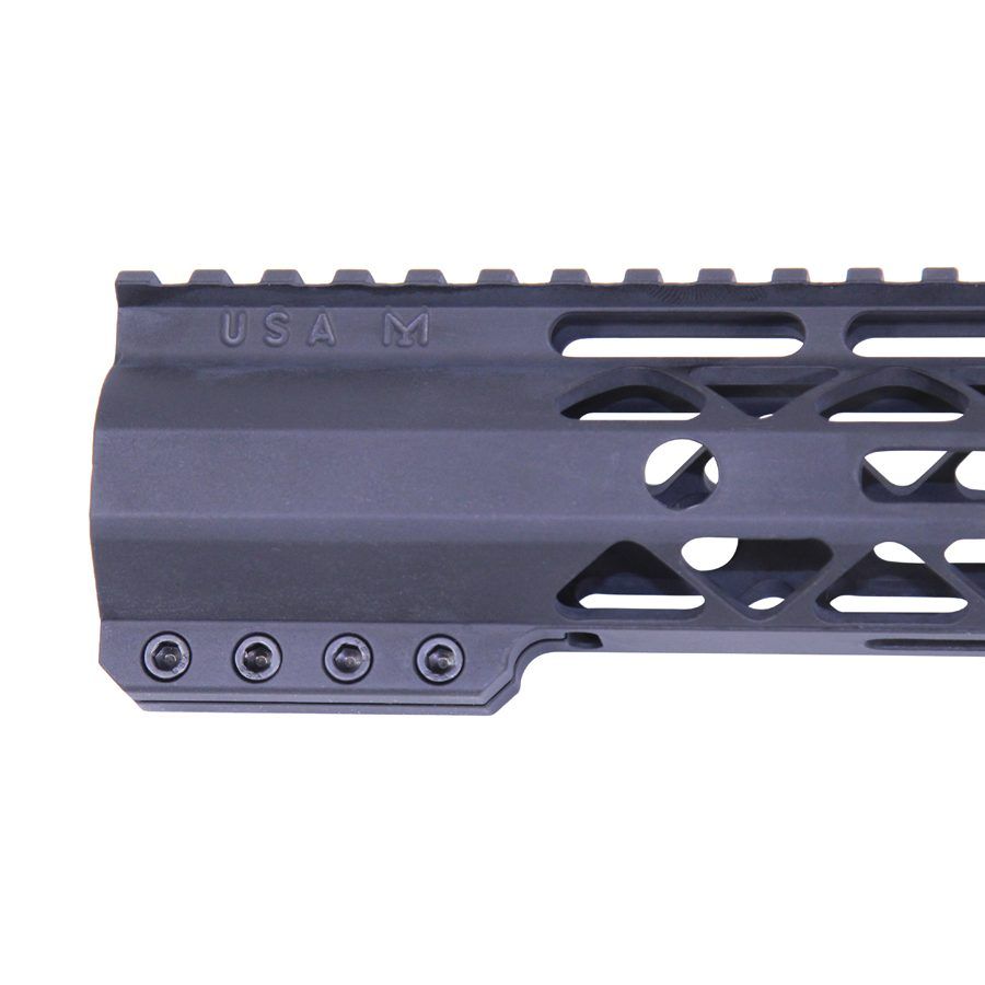 Matte black tactical handguard with U.S.A.M. marking, lightweight design, and accessory mounting options.