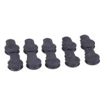 Black matte game tokens in neat rows; ideal for board games, emphasizing functionality and grip.