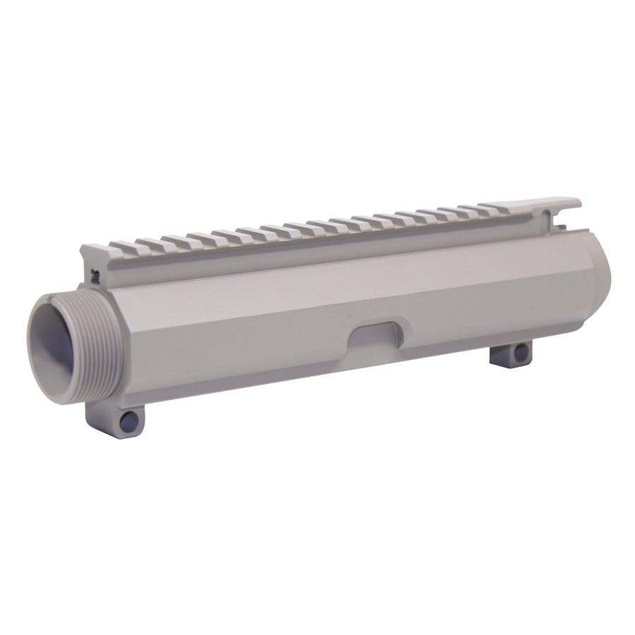 AR-style upper receiver with Picatinny rail, slick-side design, matte finish for modern firearms.