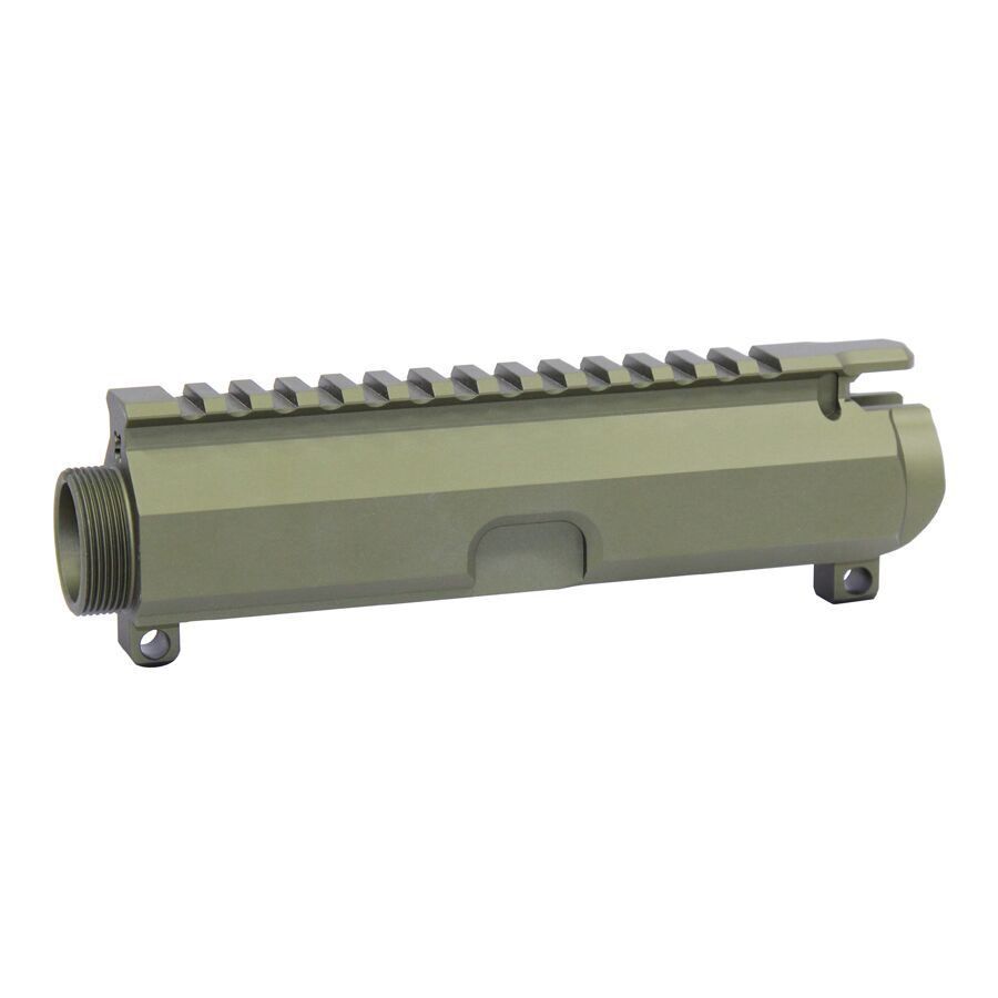 Military-Green Firearm Upper Receiver with Picatinny Rail for Tactical Accessory Mounting