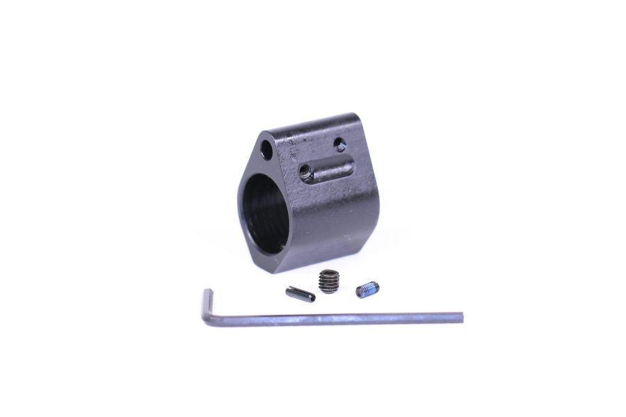 Low profile AR-15 gas block with installation kit for streamlined customization and enhanced performance.