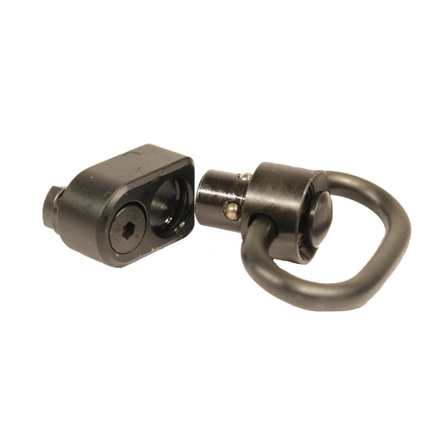 Heavy-duty quick detach swivel mount for tactical equipment, ideal for slings and accessories.