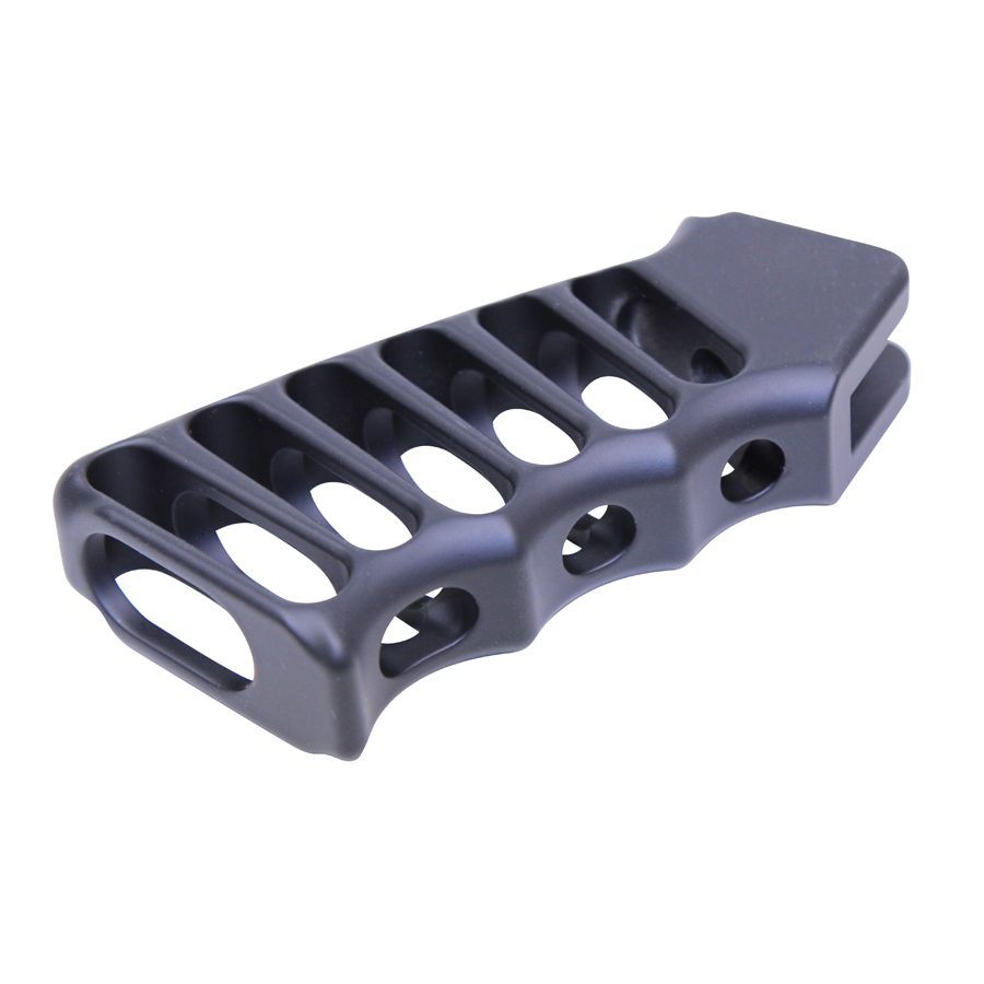 Compact, precision-engineered muzzle brake reduces recoil and improves accuracy with sleek, durable design.