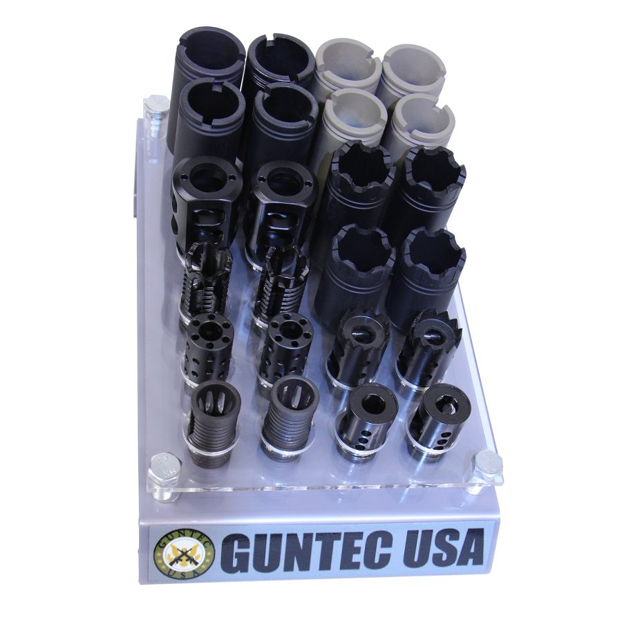 AR .308 Caliber Muzzle Device Assortment Kit With Table Top Acrylic Display Rack (5/8 X 24) - Image 2