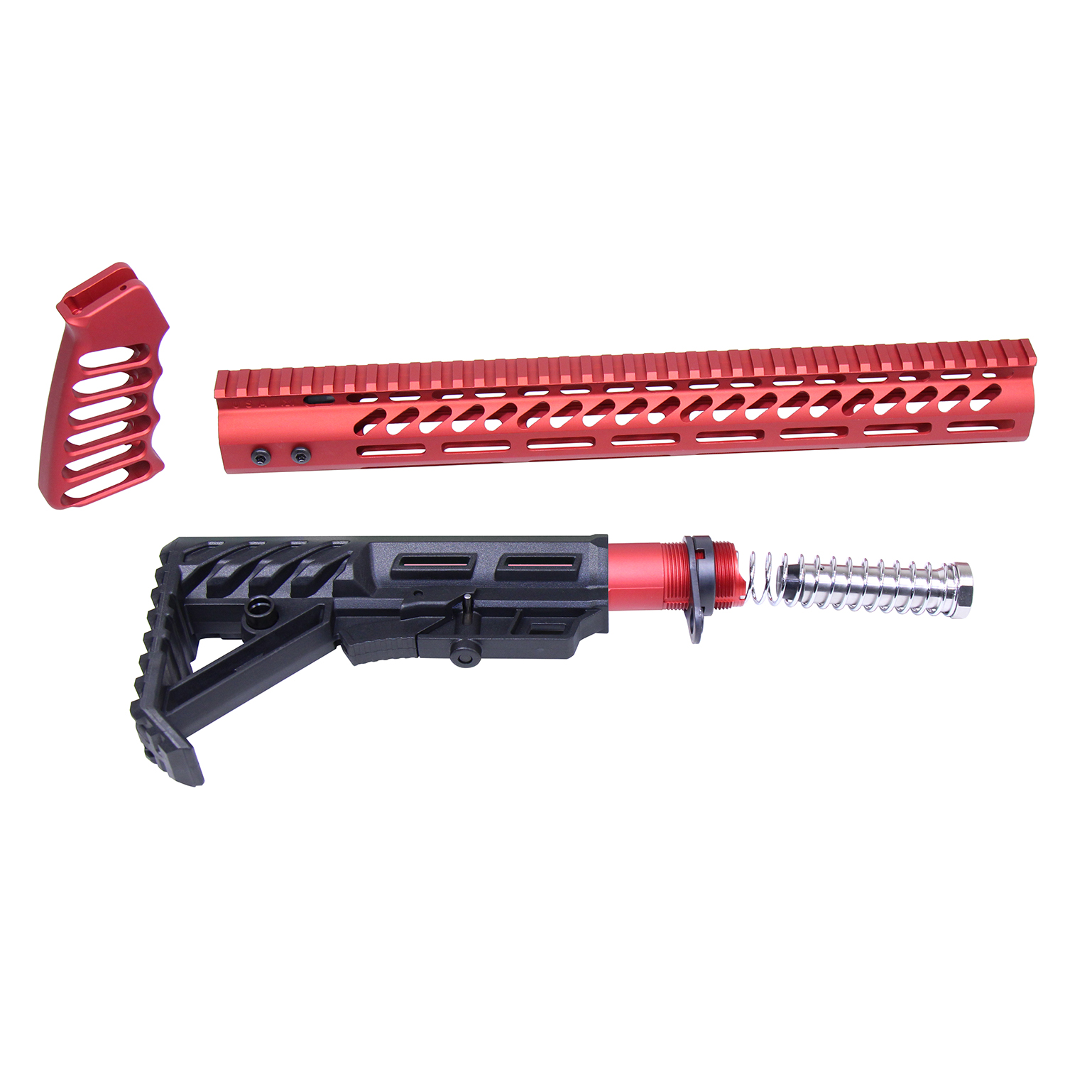 AR-15 Ultralight Series Complete Furniture Set (Anodized Red) » Guntec USA