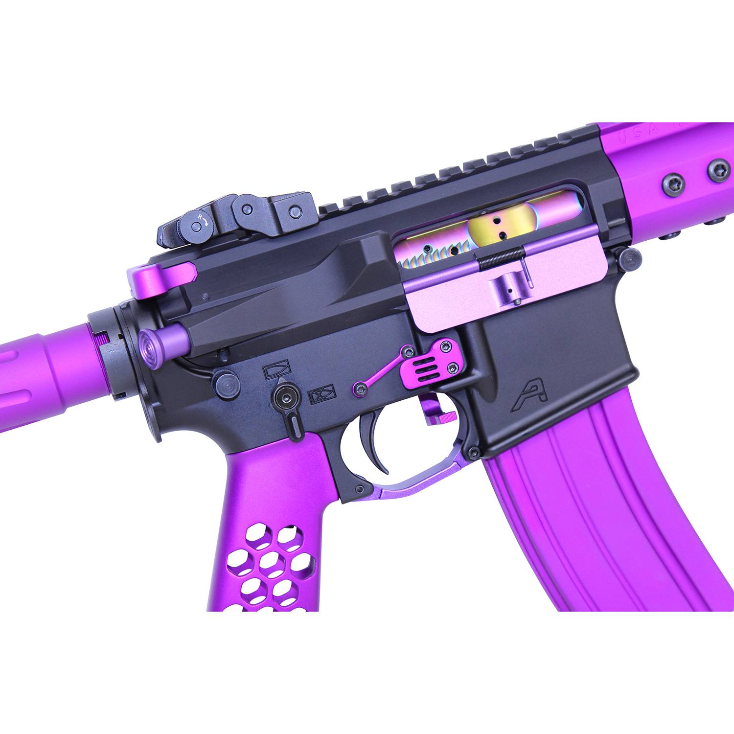AR-15 Complete Anti-Rotation Trigger/Hammer Pin Set (Anodized Purple) .