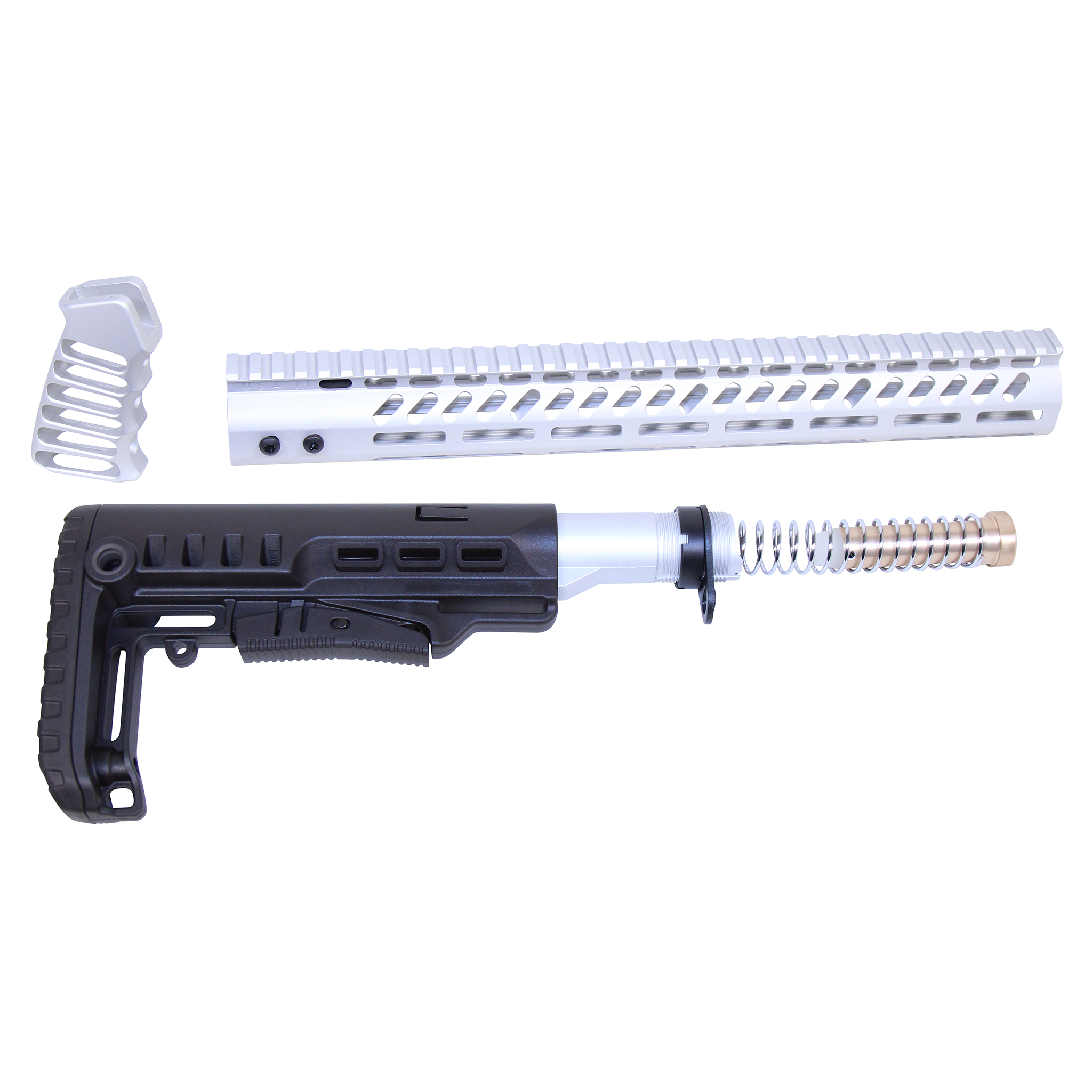 AR-15 Ultralight Series Complete Furniture Set (Anodized Clear)