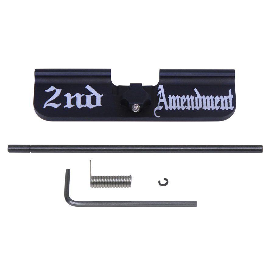 AR-15 Ejection Port Dust Cover Assembly (Gen 3) (W/ Lasered 2nd Amendment) (Anodized Black) - Image 2