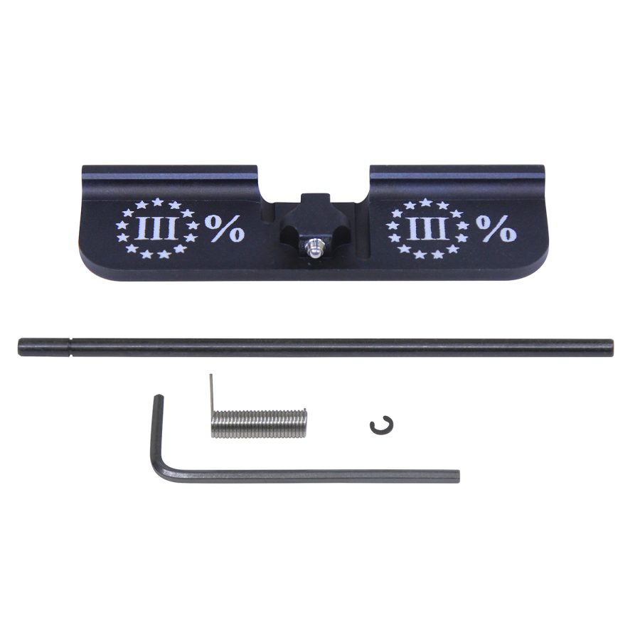 AR-15 Ejection Port Dust Cover Assembly (Gen 3) (W/ Lasered III Percenter) (Anodized Black) - Image 2