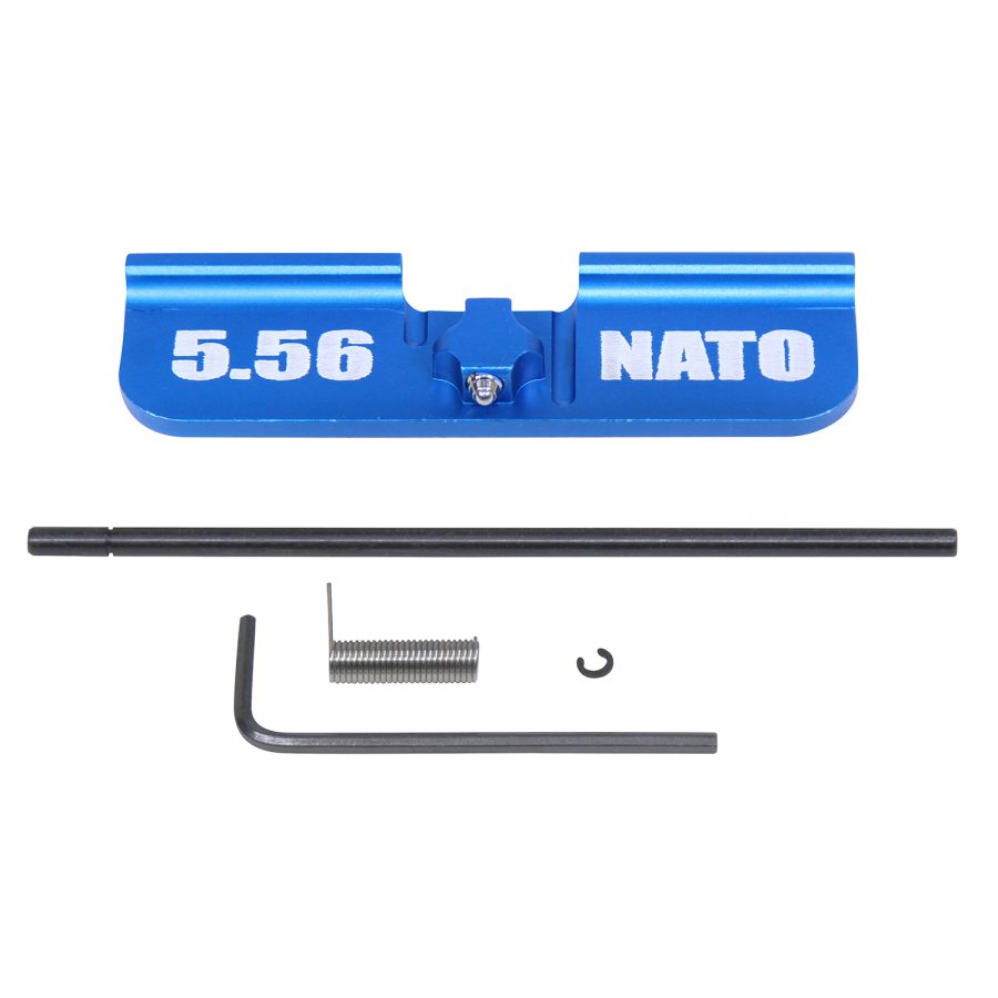 AR-15 Ejection Port Dust Cover Assembly (Gen 3) (W/ Lasered 5.56 NATO) (Anodized Blue) - Image 2
