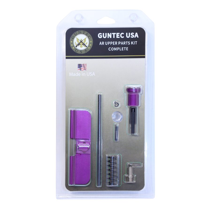 Guntec USA AR Parts Kit with Purple Components for AR-Upper Receivers, Made in USA.