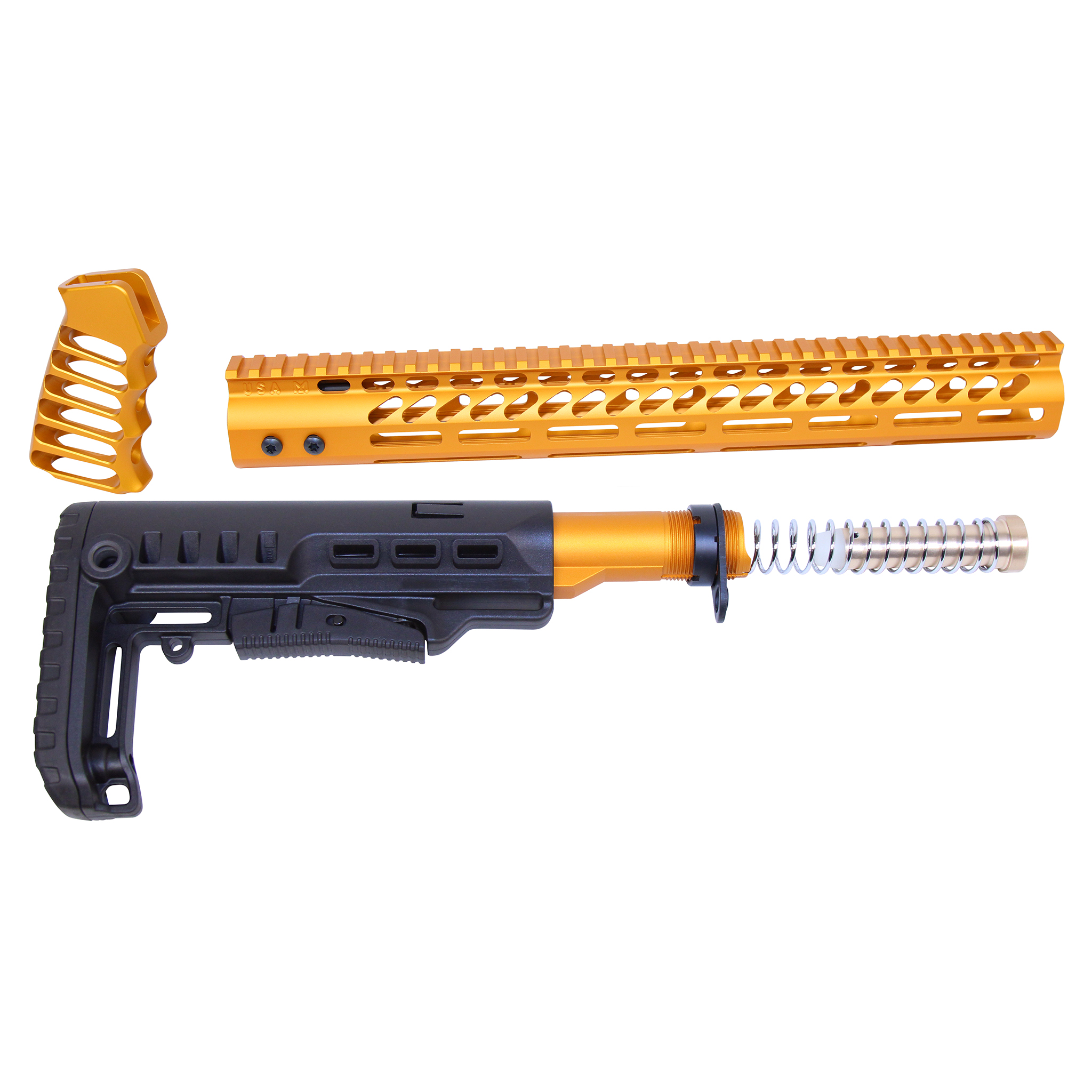 AR-15 Ultralight Series Complete Furniture Set (Anodized Orange)