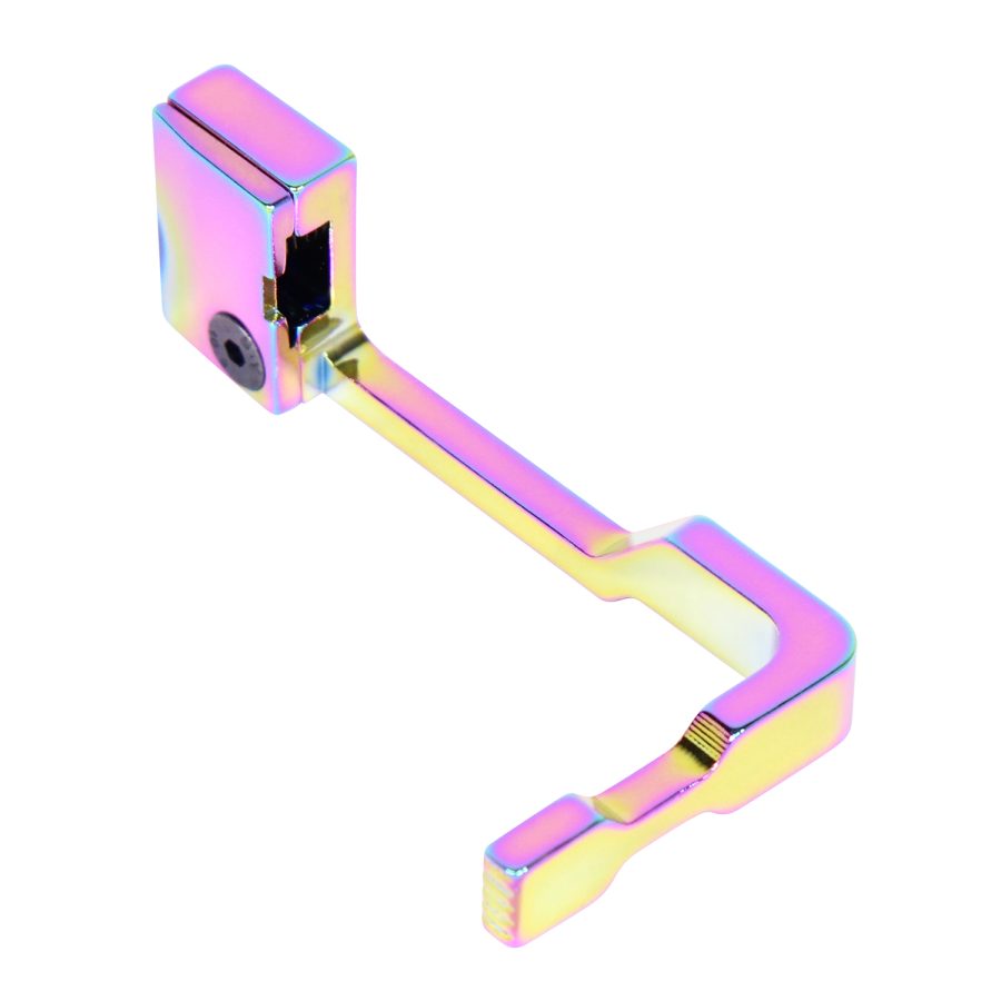 Iridescent camera gimbal with holographic finish for professional stabilization and style.