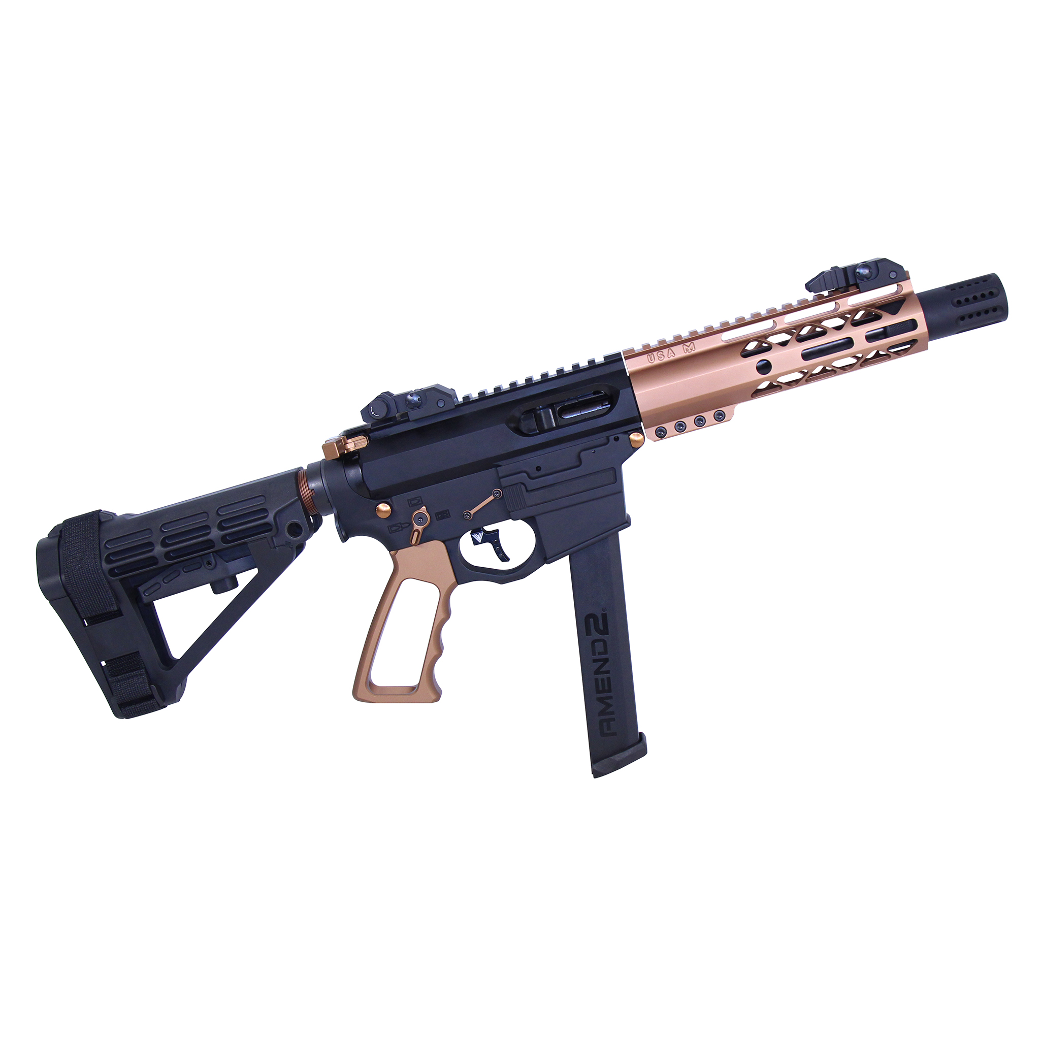 Ultralight Series Skeletonized Aluminum Pistol Grip (Gen 2) (Anodized Bronze) - Image 3