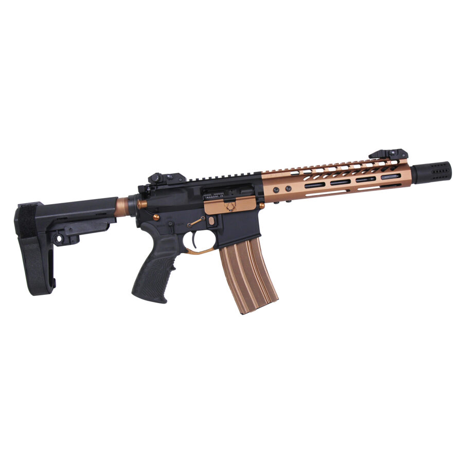 9" Ultra Lightweight Thin M-LOK System Free Floating Handguard With Monolithic Top Rail (Anodized Bronze) - Image 2