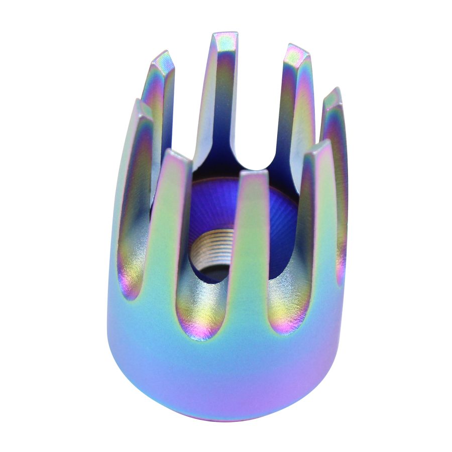AR15 'Claw' Multi-Prong Flash Hider (Rainbow PVD Coated) - Image 2