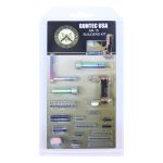 Guntec USA AR-15 Builders Kit: Titanium-finish parts in clear blister packaging.