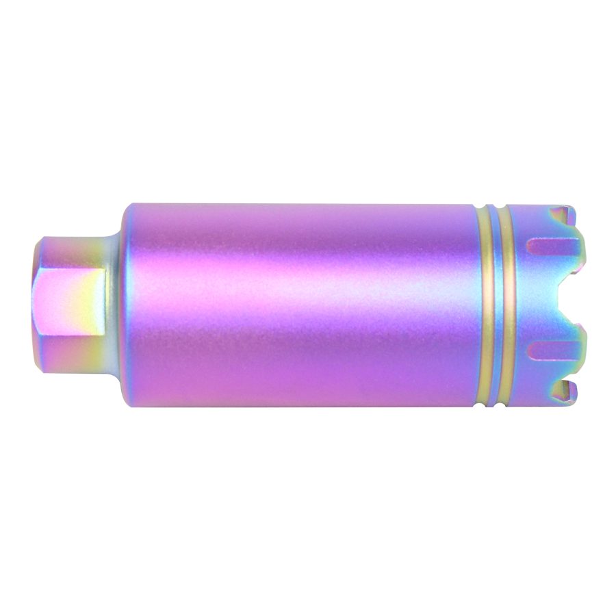 AR-15 Slim Line 'Trident' Flash Can With Glass Breaker (Rainbow PVD Coated) - Image 3