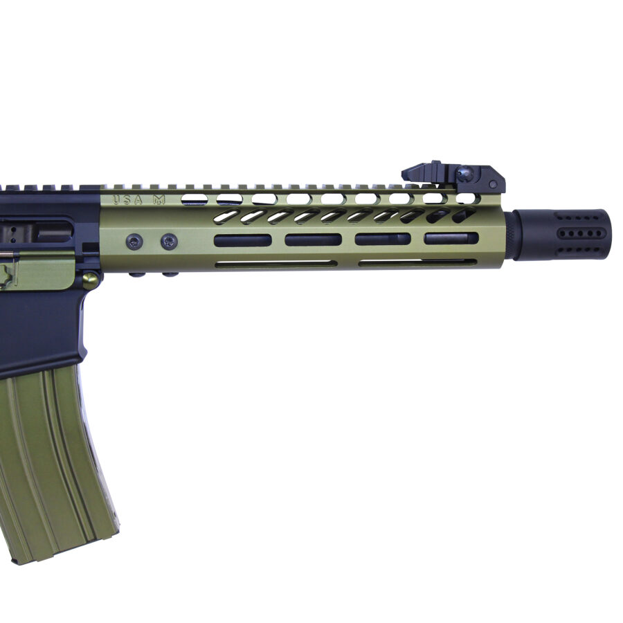 AR-15 9" Pistol Brace Build Kit With Milspec Buffer Tube (Anodized Green) - Image 3