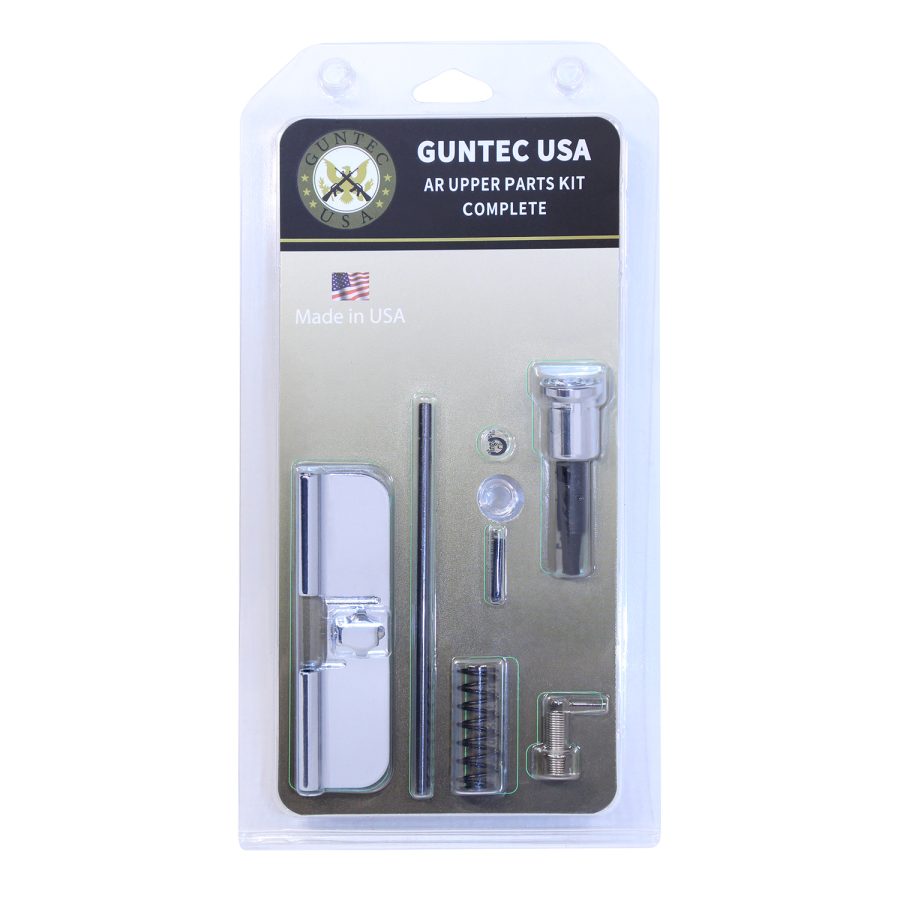 GUNTEC USA Complete AR Upper Parts Kit in retail blister pack, Made in USA.
