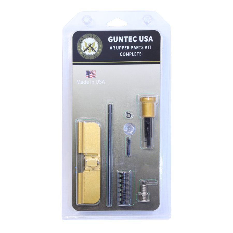 Guntec USA Gold AR Upper Parts Kit: Blister pack with visible premium gun components.