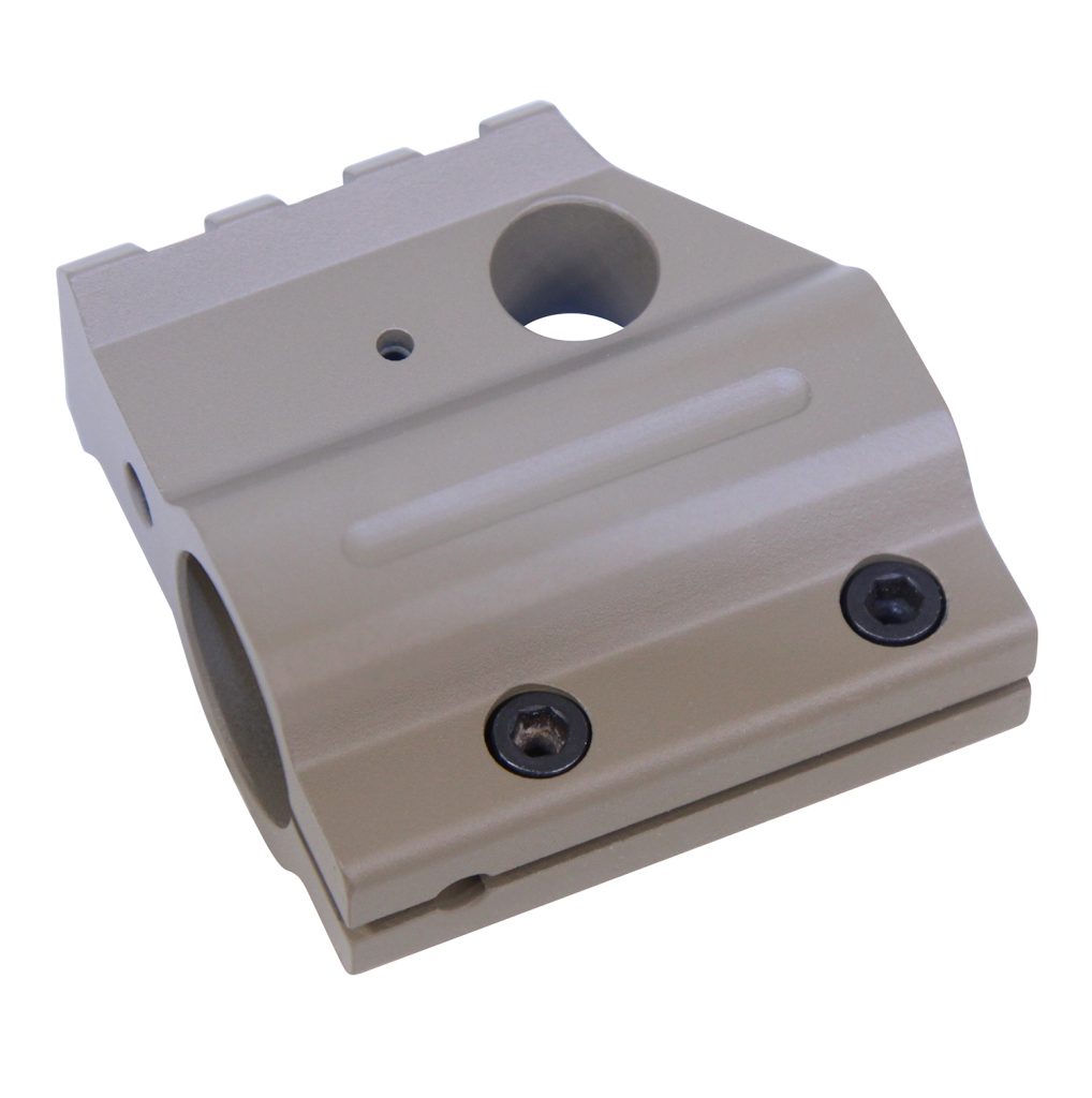 AR15 Clamp On Aluminum Rail Height Gas Block (Gen 2) (Flat Dark Earth