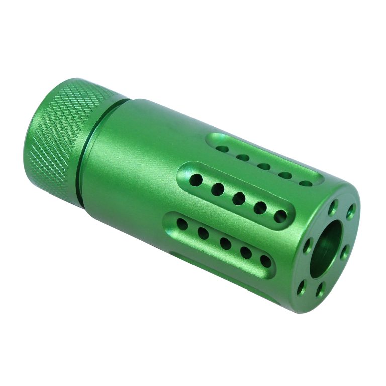 Ar 15 Micro Slip Over Barrel Shroud With Multi Port Muzzle Brake Anodized Irish Green Guntec Usa