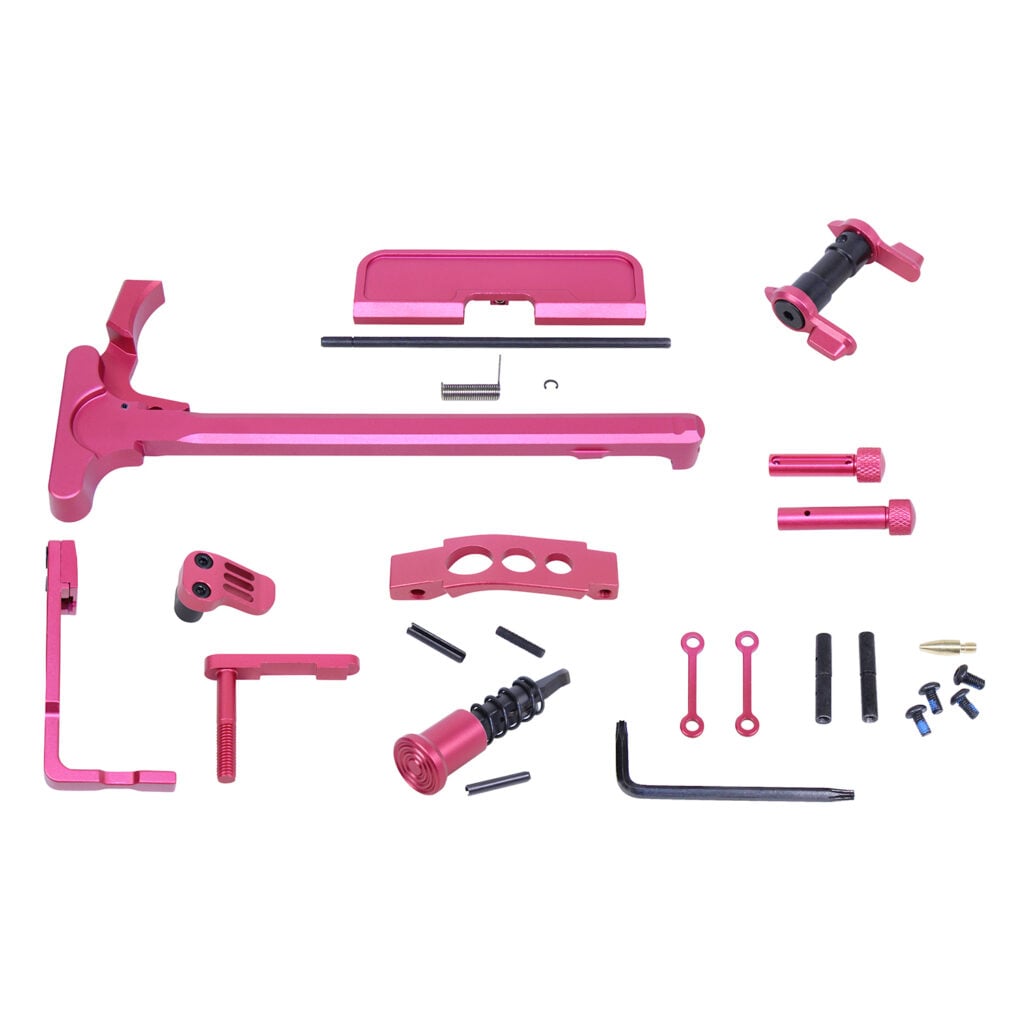 Pink AR-15 Accent Kit with Anodized Finish for Custom Builds