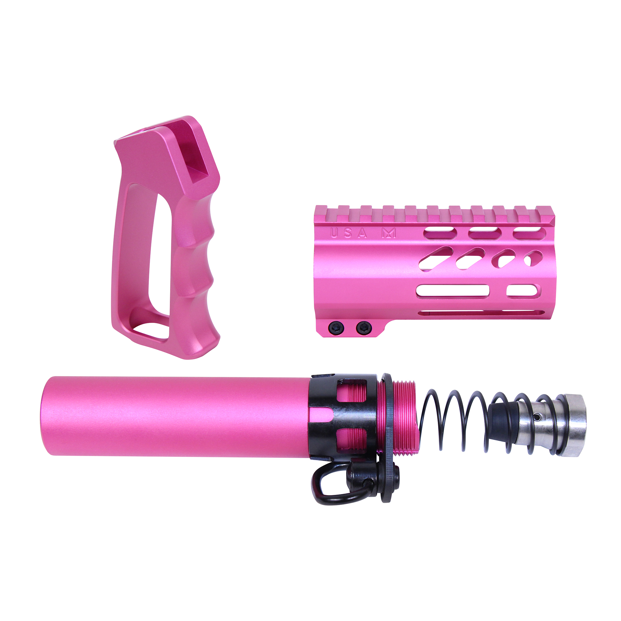 AR-15 Micro Pistol Furniture Set (Anodized Pink)
