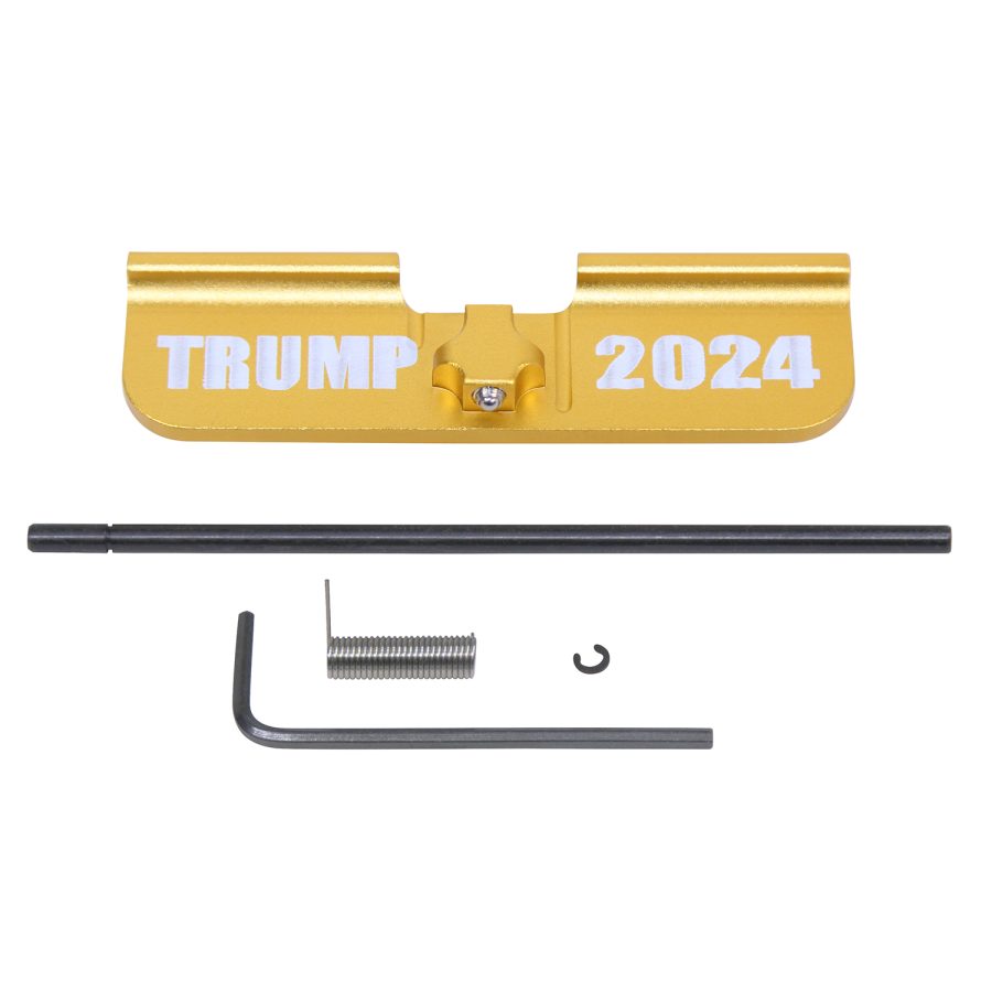 AR-15 Ejection Port Dust Cover Assembly (Gen 3) (W/ Lasered TRUMP 2024) (Anodized Gold) - Image 2