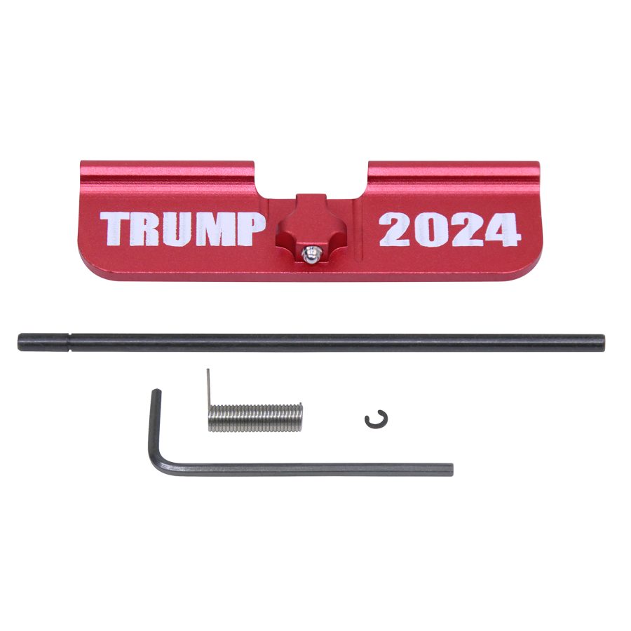 AR-15 Ejection Port Dust Cover Assembly (Gen 3) (W/ Lasered TRUMP 2024) (Anodized Red) - Image 2