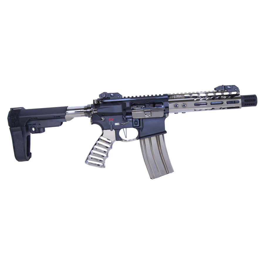 AR-15 7" Pistol Brace Build Kit With Milspec Buffer Tube (Black Chrome) - Image 2