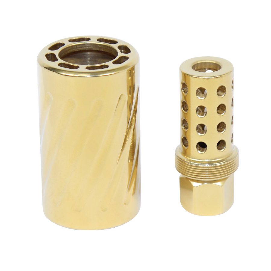 AR-15 Muzzle Comp With QD Blast Shield (High Polished Tin Coated) - Image 2