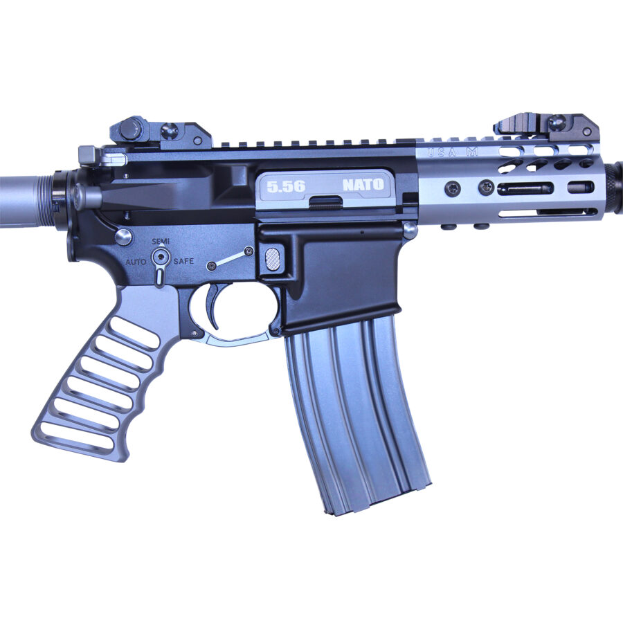 AR-15 4" Pistol Pistol Brace Build Kit With Milspec Buffer Tube (Anodized Grey) - Image 4