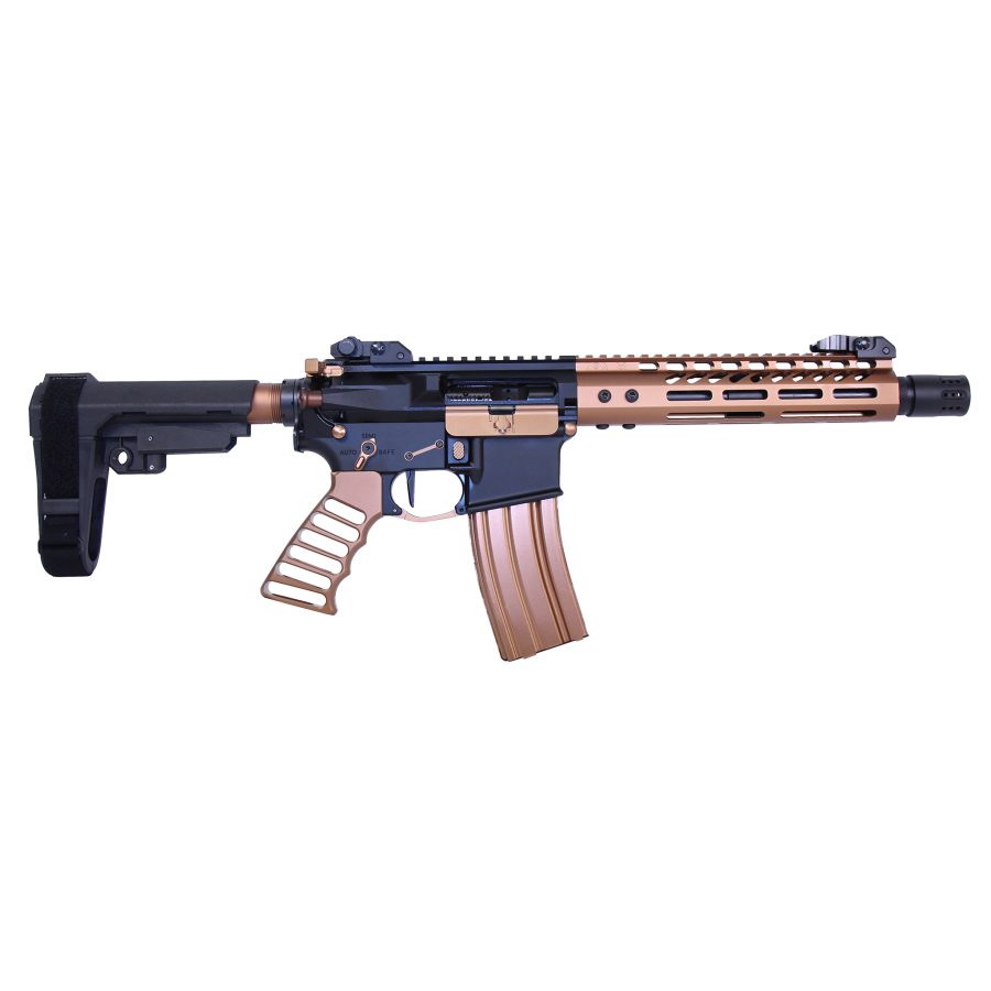 AR-15 9" Pistol Brace Build Kit With Milspec Buffer Tube (Anodized Bronze) - Image 2