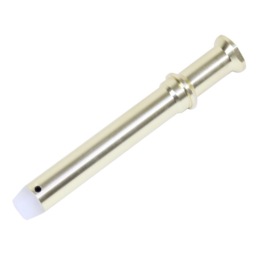 Sleek gold-toned precision tool with a white tip, ideal for delicate tasks.
