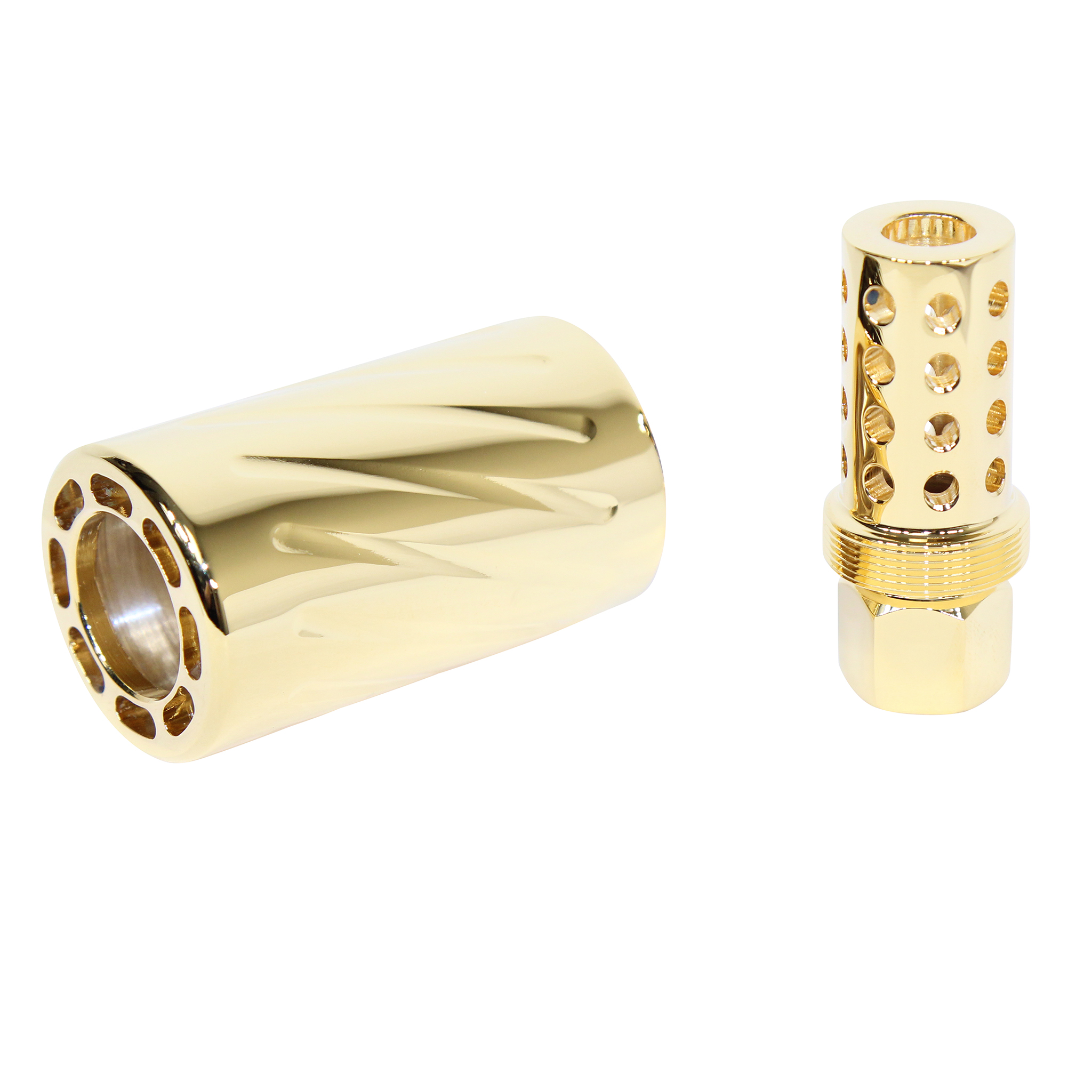 Gold-plated audio connectors for high-fidelity sound systems, featuring premium craftsmanship and conductivity.