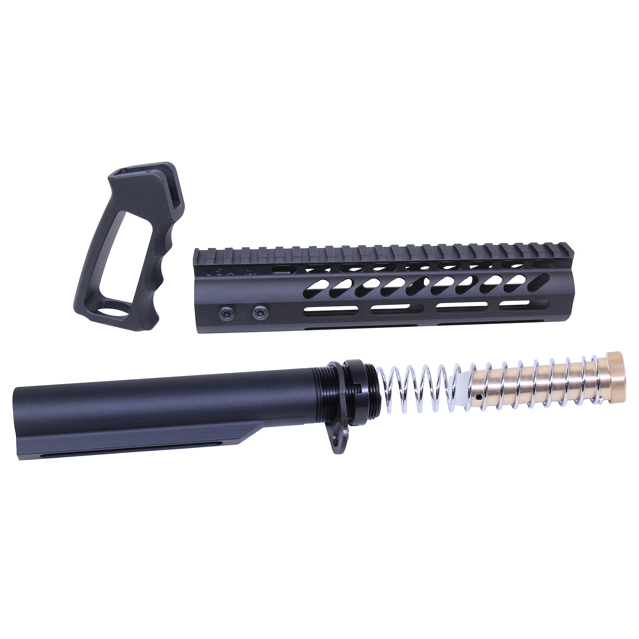 AR-15 Ultra Pistol Furniture Set With Milspec Buffer Tube (Anodized Black)