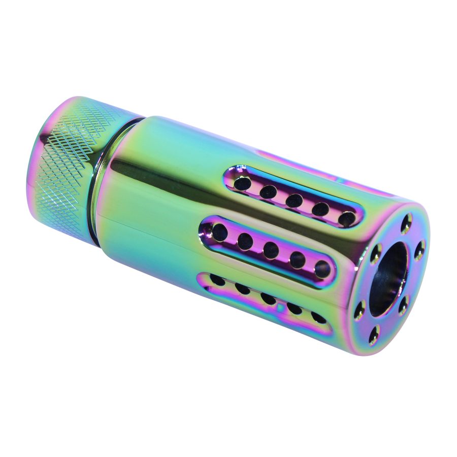 AR-15 Micro Slip Over Barrel Shroud With Multi Port Muzzle Brake (High Polish RPVD) (Gloss) - Image 3