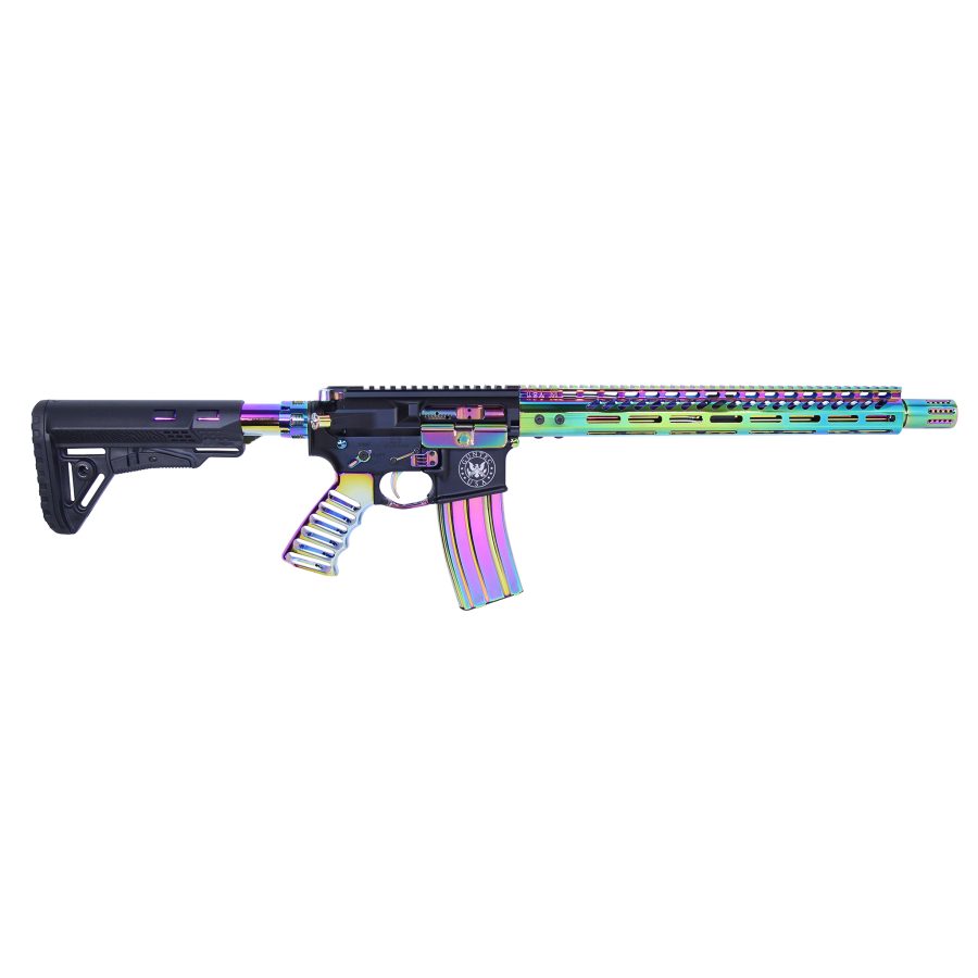 AR-15 Micro Slip Over Barrel Shroud With Multi Port Muzzle Brake (High Polish RPVD) (Gloss) - Image 5