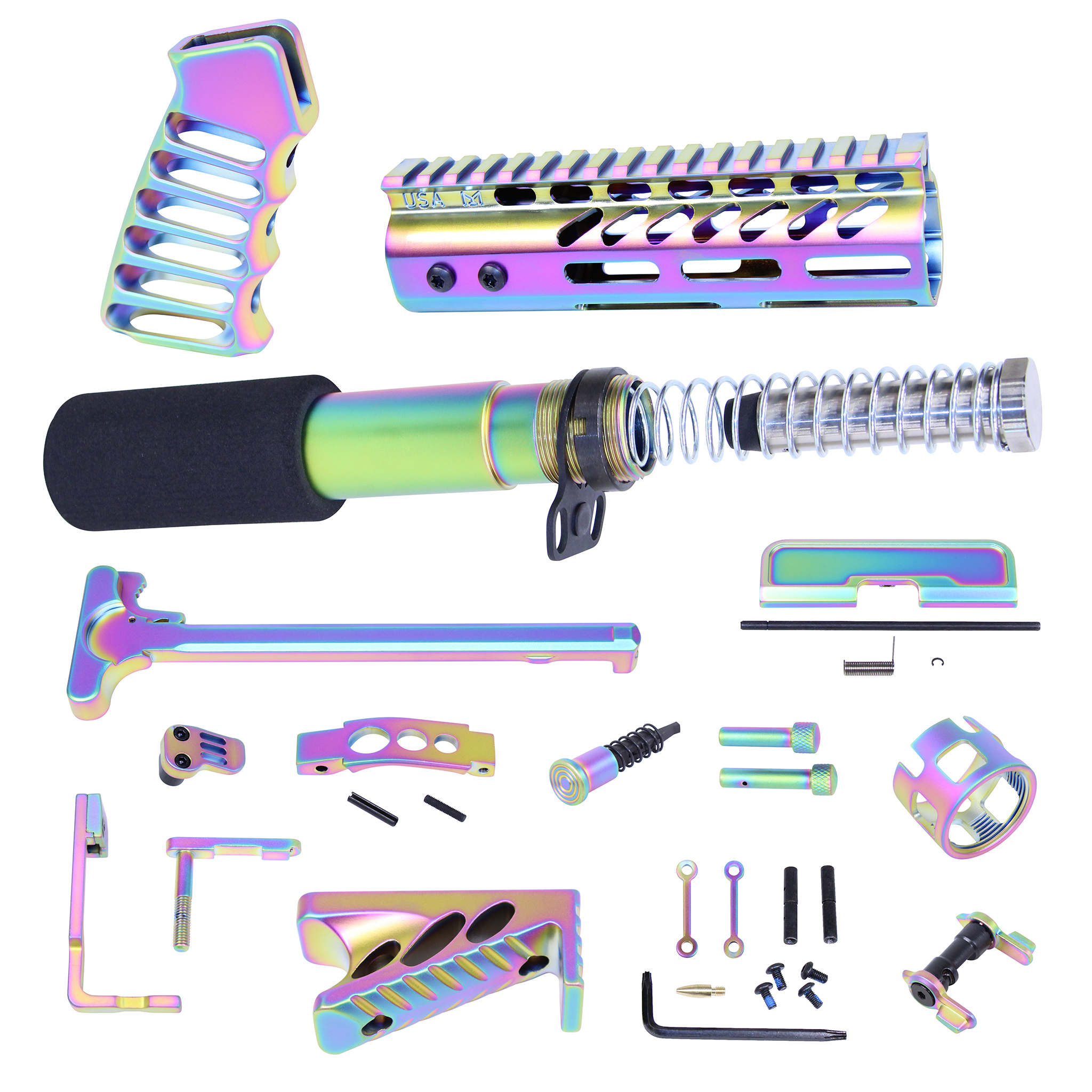 AR-15 Ultimate Finishing Pistol Kit (Matte Rainbow PVD Coated)